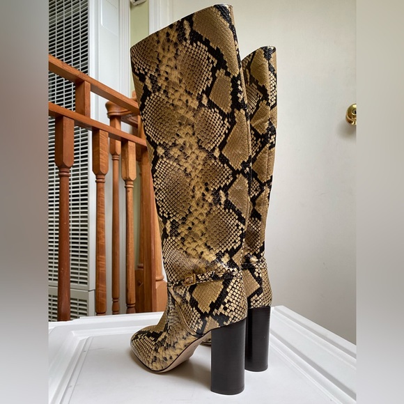 Tory Burch Pull On Snake Embossed Heel Boots Size 7 new - Picture 8 of 13